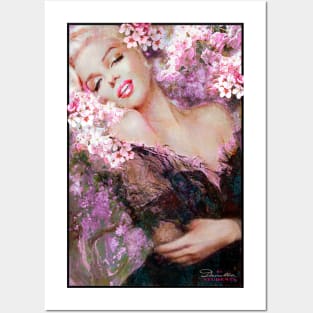 Marilyn Cherry Blossoms Pink Posters and Art